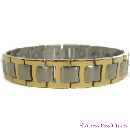 Alaskan Two-Tone Titanium Magnetic Bracelet | Magnetic Link Jewelry | Access Possibilities