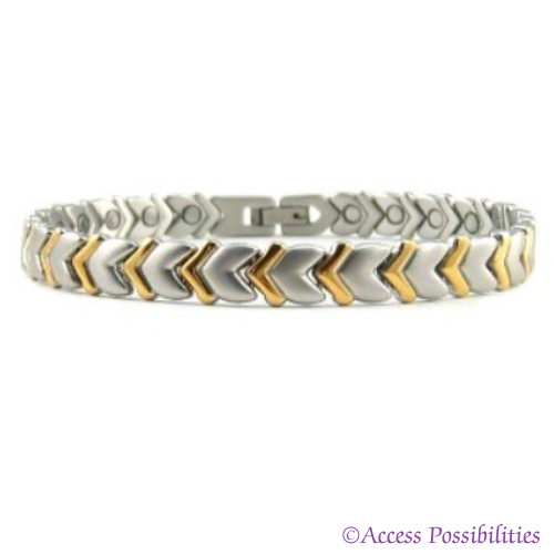 Cupid's Arrow Two-Tone Titanium Magnetic Bracelet | Magnetic Link Jewelry | Access Possibilities