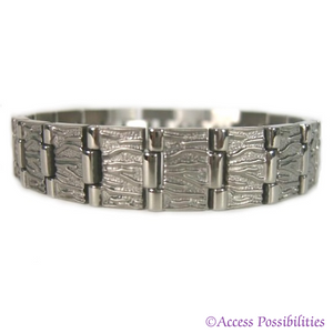 Wide Nugget Silver Titanium Magnetic Bracelet | Magnetic Link Jewelry | Access Possibilities