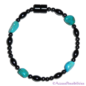 Turquoise Magnetite Magnetic Bracelet | Handcrafted Magnetite Jewelry | Access Possibilities