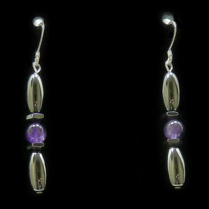 Amethyst Hex And Rice Magnetite Magnetic Earrings | Access Possibilities