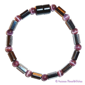 Purple Cat Eye Faceted Magnetite Magnetic Anklet | Access Possibilities