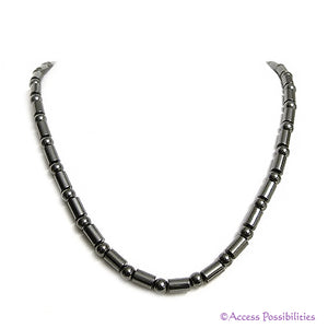 Cylinder And Round Magnetite Magnetic Necklace | Magnetite Jewelry | Access Possibilities
