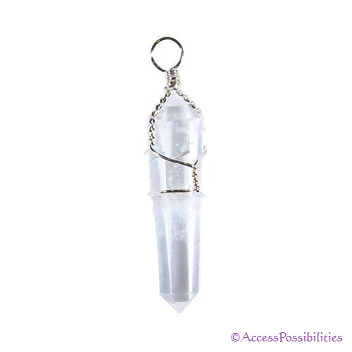 Quartz Crystal Point Wire Wrapped Gemstone Pendant | Access Possibilities