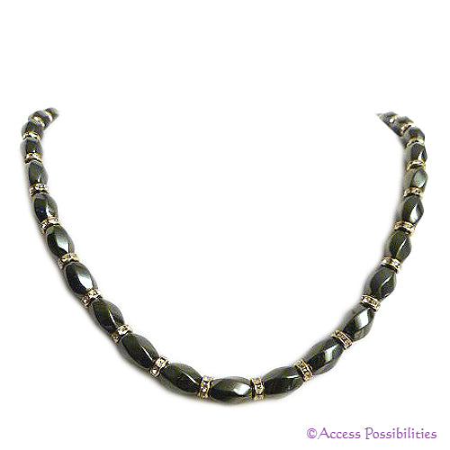Gold Swarovski Crystal Magnetite Magnetic Necklace | Magnetic Jewelry | Access Possibilities