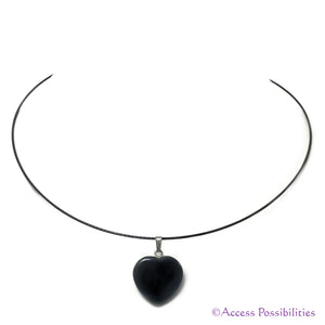 Black Jasper Gemstone Heart Pendant Necklace AKA Blackstone | Gemstone Jewelry | Access Possibilities