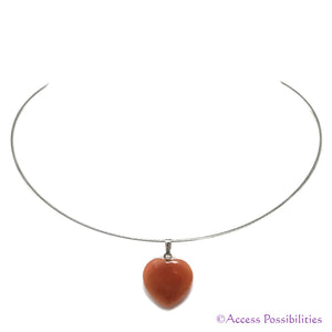 Carnelian Gemstone Heart Pendant Necklace | Gemstone Jewelry | Access Possibilities