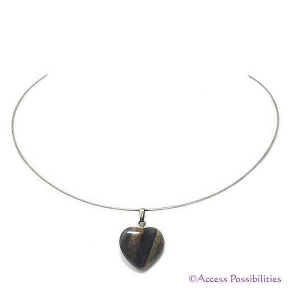 Tiger Eye Gemstone Heart Pendant Necklace AKA Tiger's Eye | Gemstone Jewelry | Access Possibilities