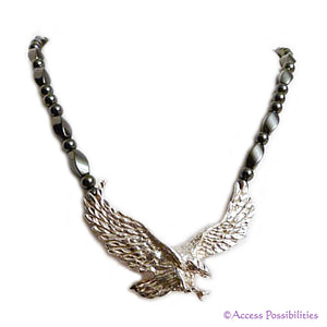 Sterling Silver Eagle Pendant Magnetite Magnetic Necklace | Magnetic Jewelry | Access Possibilities