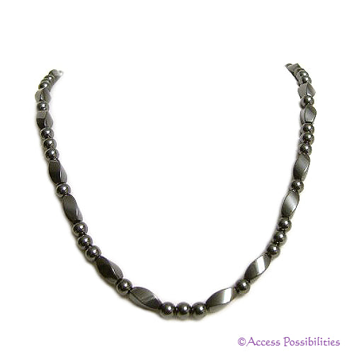 Large Twist And Round Magnetite Magnetic Necklace | Magnetic Jewelry | Access Possibilities