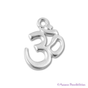 Rhodium Om Pendant or Charm by TierraCast® | Access Possibilities
