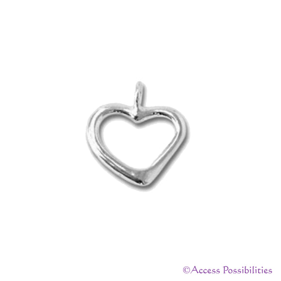 Sterling Silver Lariat Loop Heart Charm Pendant | Access Possibilities