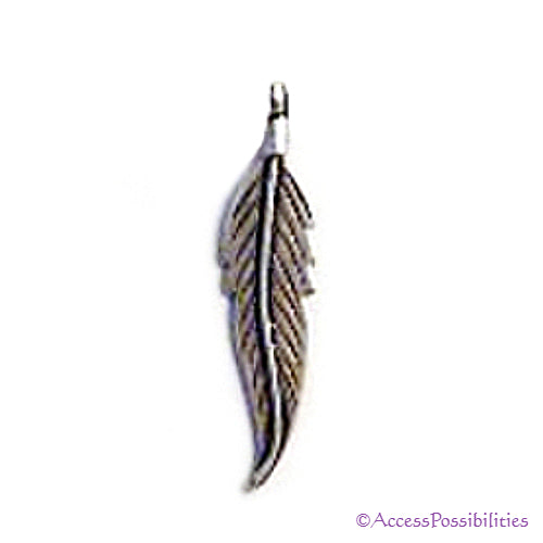 Sterling Silver Feather Charm Pendant | Access Possibilities