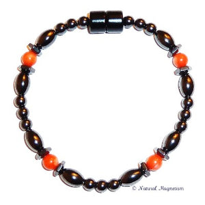 Bamboo Coral Hex And Rice Magnetite Magnetic Bracelet