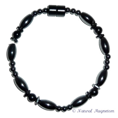 Black Onyx Hex And Rice Magnetite Magnetic Bracelet
