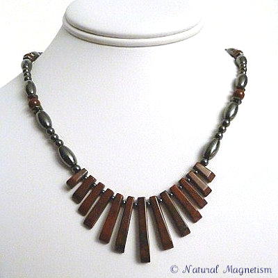 Metal Arrowhead Howlite And Bone Magnetite Magnetic Necklace
