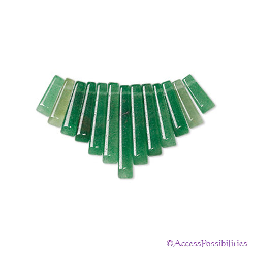 Aventurine Gemstone Fan Pendant | Jewelry Making Supplies | Access Possibilities