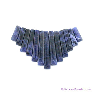 Sodalite Gemstone Fan Pendant | Jewelry Making Supplies | Access Possibilities
