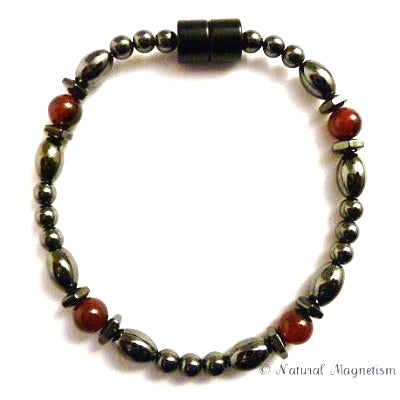 Agate Hex And Rice Magnetite Magnetic Anklet