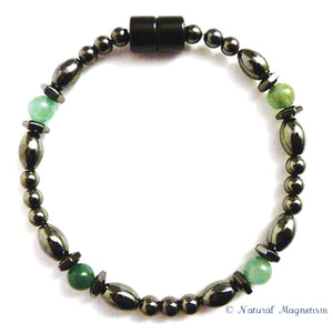 Aventurine Hex And Rice Magnetite Magnetic Anklet