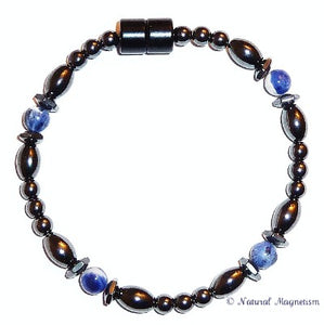 Sodalite Hex And Rice Magnetite Magnetic Anklet