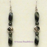 Silver Yin Yang Bead Magnetite Magnetic Earrings | Access Possibilities