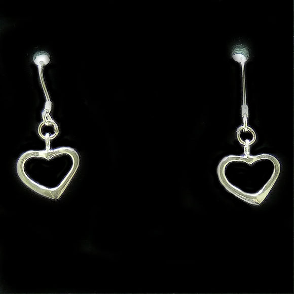 Sterling Silver Lariat Loop Heart Earrings | Access Possibilities