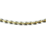 Gold Streak Two-Tone Titanium Magnetic Necklace Close Up