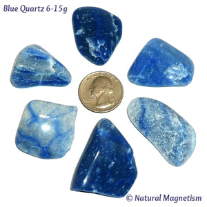 Medium Blue Quartz Tumbled Stones From Brazil
