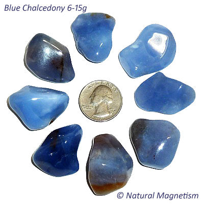 Medium Blue Chalcedony Tumbled Stones From Africa